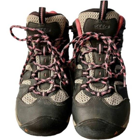 KEEN Koven Mid Waterproof Hiking Boots - Gray/Pink - 7.5 - Picture 3 of 11